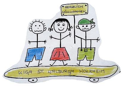Zeichnung des Eingangsflyer mit drei Kindern